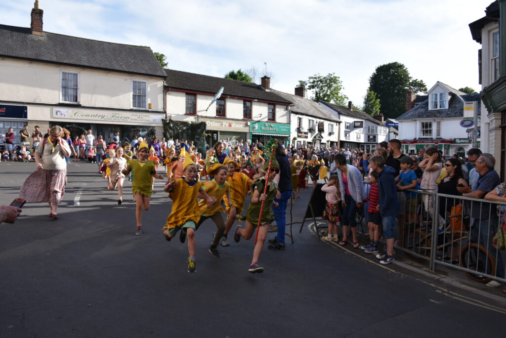 Pixies running through the square